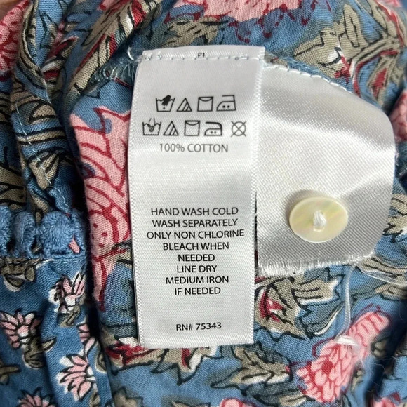 RACHEL ZOE Boho Floral Mixed Print Peasant Babydoll Boxy Blouse - Picture 8 of 10